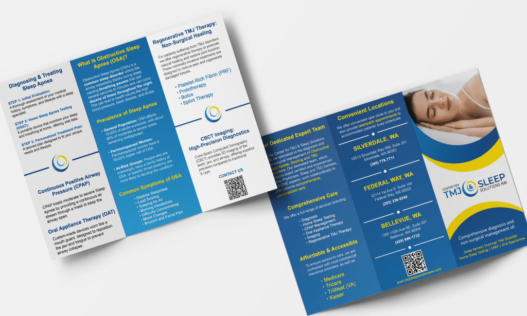 tmj clinic trifold print design