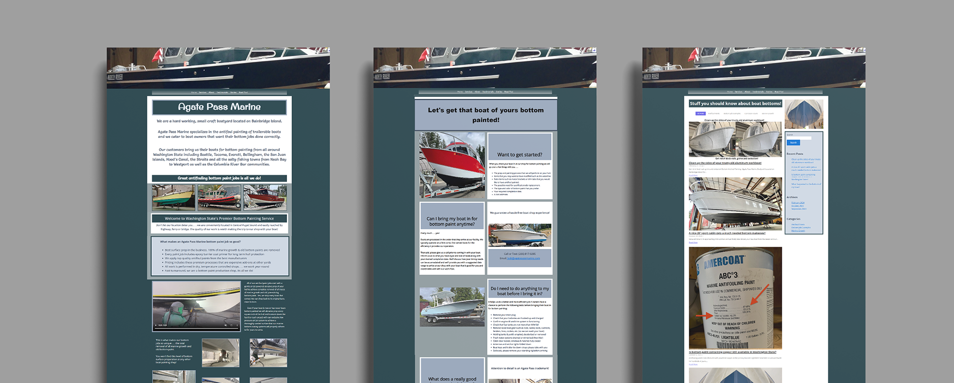 Agate pass website before