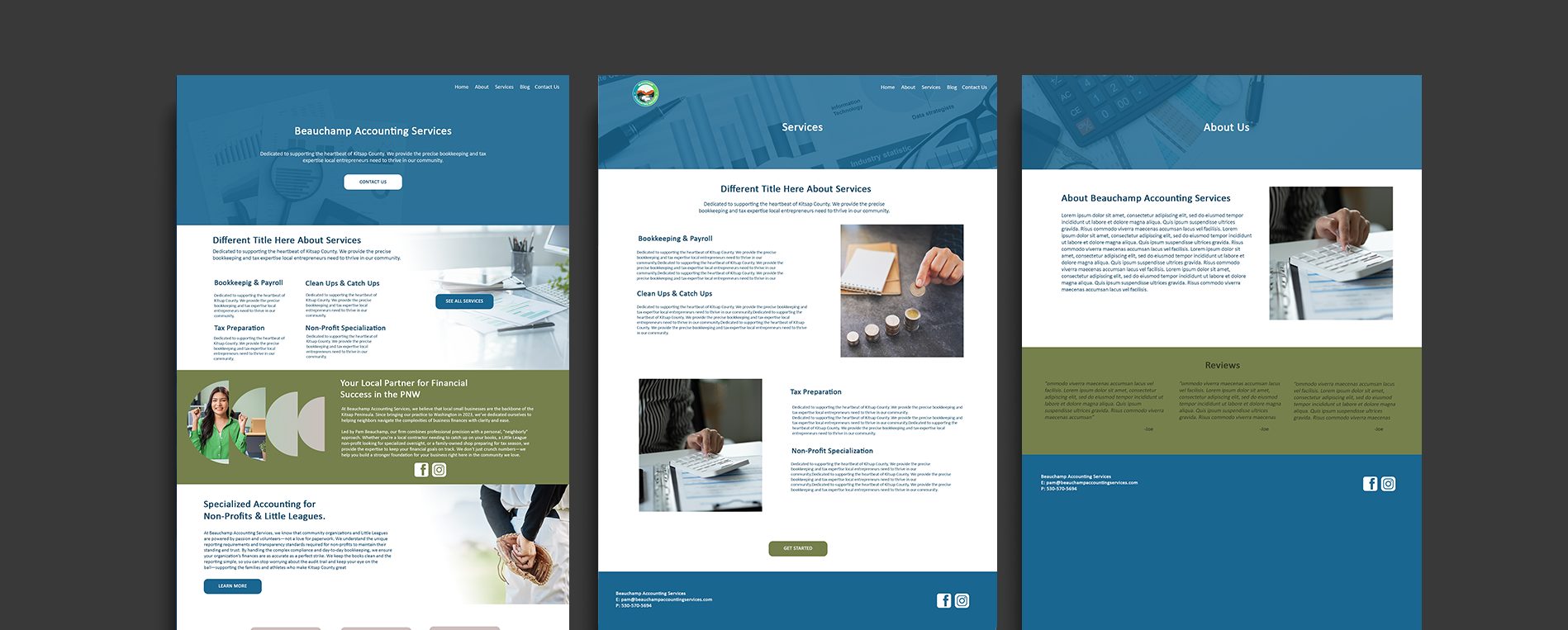 beauchamp accounting website redesign by milestone marketing llc in kitsap county silverdale.